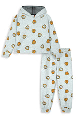 Kids Garfield-style character motifs Allover Print Hoodie & Jogger Set – 100% Cotton Fleece